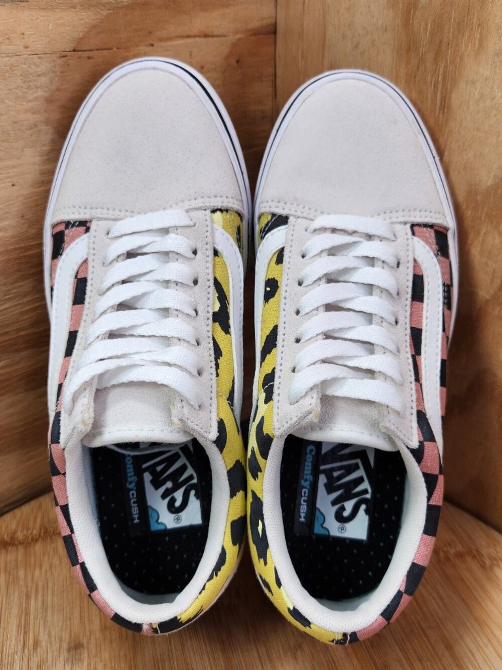 Vans Old Skool Comfy Cush Animal Checkered Print Low Suede Sneakers - Picture 6 of 9